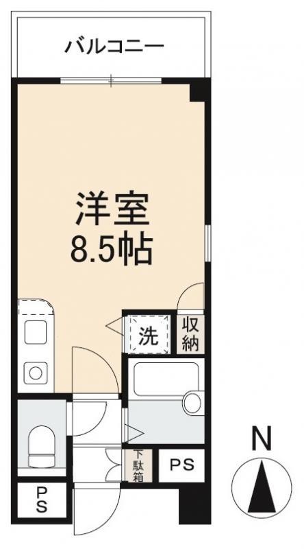 アルソリエート高松(ワンルーム/4階)の間取り写真