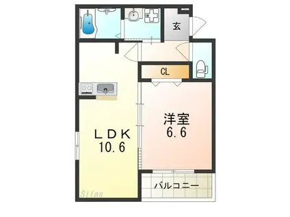 フェニーチェ日東園(1LDK/3階)の間取り写真