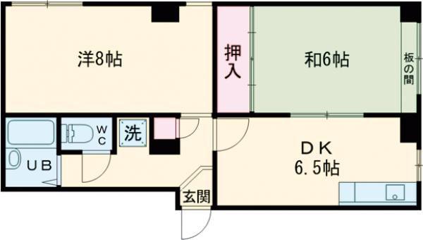 千代台レジデンス真(2DK/1階)の間取り写真