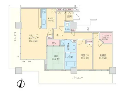 スカイプラザ・ステーションタワー・タワー棟(3LDK/28階)の間取り写真