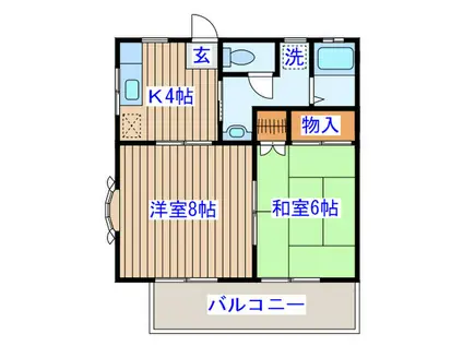 SHIKOTAレジデンスB(2K/1階)の間取り写真