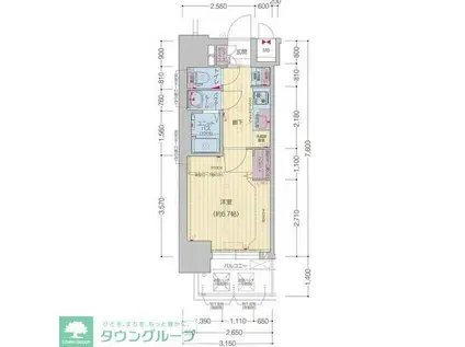 プレサンス太閤通駅前デュプル(1K/11階)の間取り写真