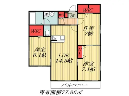 メゾン・ド・サムディ(3LDK/3階)の間取り写真