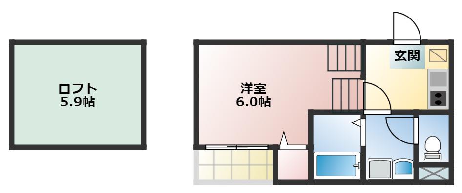 GIFTI(1SK/2階)の間取り写真