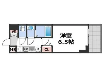 CITY LUX NAMBA サウス(1K/15階)の間取り写真