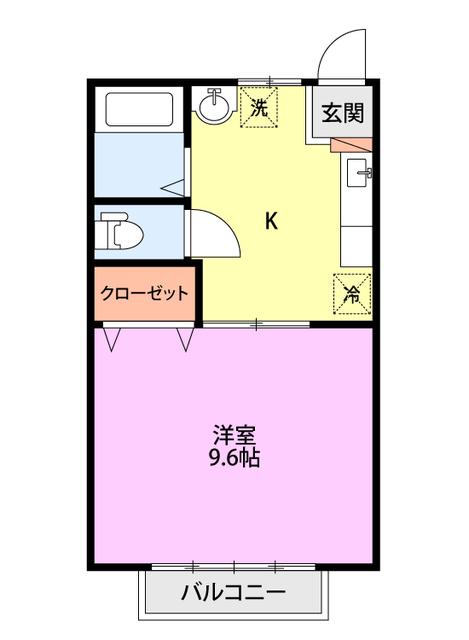 マービアス(1K/2階)の間取り写真