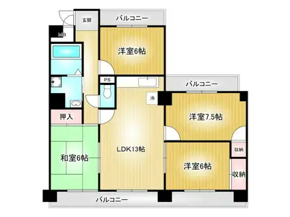 プラザ新栄(4LDK/7階)の間取り写真