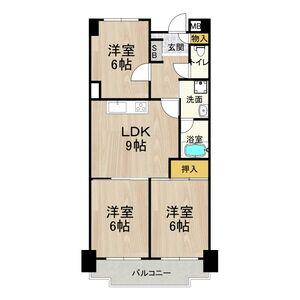 シャトーレイクルイーズ(3LDK/9階)の間取り写真