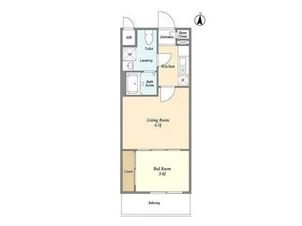アクシーズタワー浦和岸町III(2K/3階)の間取り写真