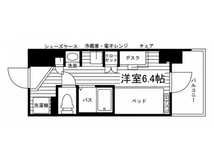 学生会館 CAMPUS TERRACE 新宿百人町(ワンルーム/4階)の間取り写真