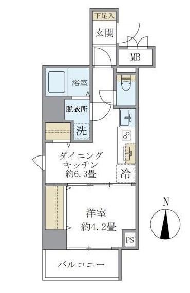 シティフォレスト森下(1DK/3階)の間取り写真