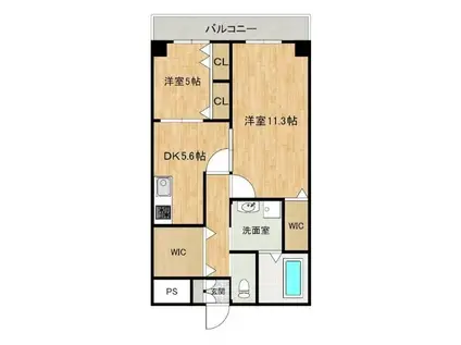 クルーズ・グラン・セレスト(2DK/9階)の間取り写真