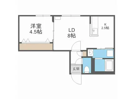 PARTIRE 裏参道(1LDK/4階)の間取り写真
