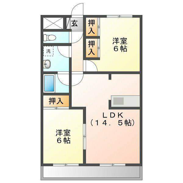 B・INSIDE249(2LDK/3階)の間取り写真