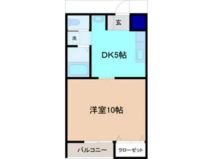 メゾンHSB・1(1DK/3階)の間取り写真