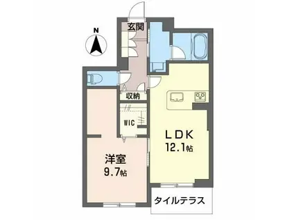 クロノス(1LDK/1階)の間取り写真