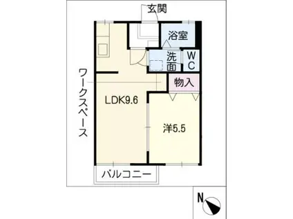サニー新池(1LDK/2階)の間取り写真