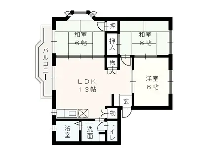 サンフォレスト横浜(3LDK/1階)の間取り写真