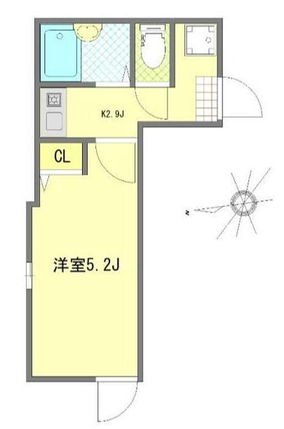 ALBA亀有(1K/1階)の間取り写真