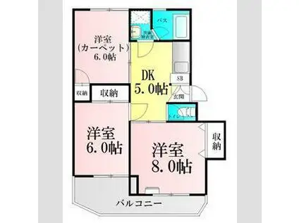 寺崎ハイツ(3DK/4階)の間取り写真