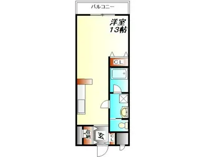 コラール2番館(1K/3階)の間取り写真