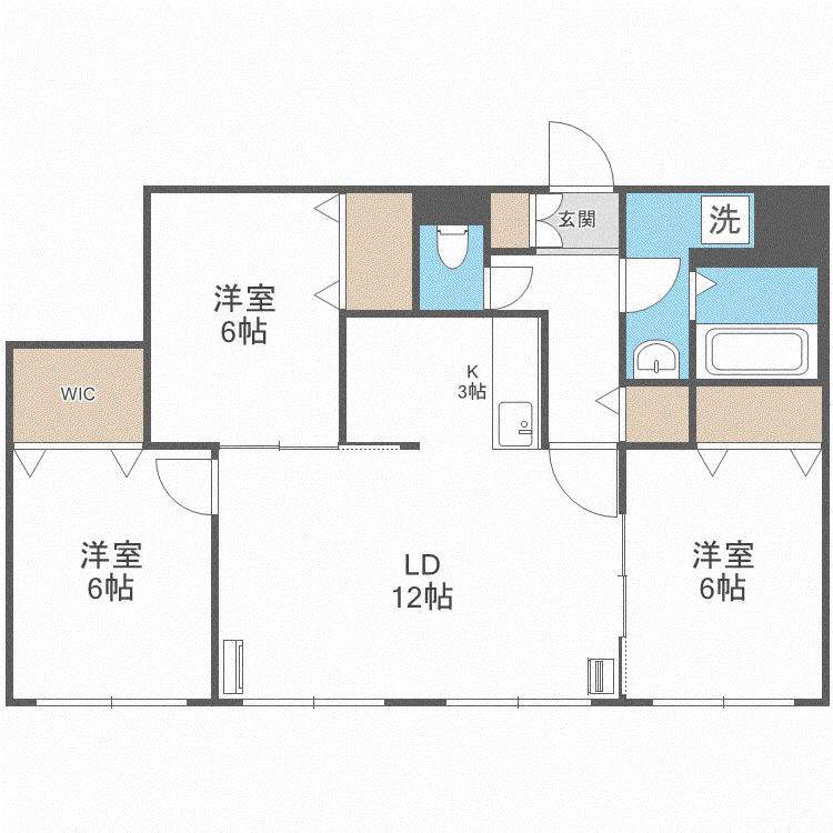 MAJESTY RESIDENCE MIYANOSAWA(3LDK/4階)の間取り写真