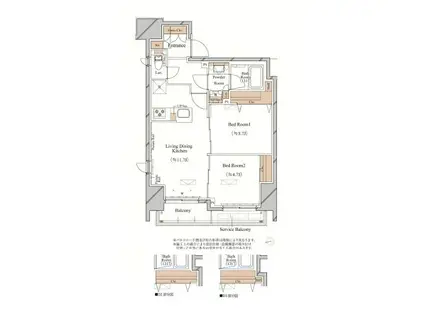 BRANSIESTA上野(2LDK/2階)の間取り写真