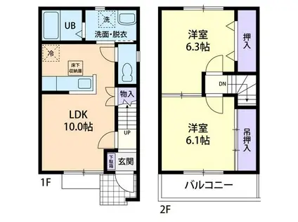 ガーデンハウス オヤケ(2LDK/1階)の間取り写真