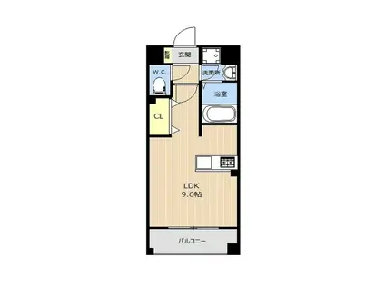 LIBTH高宮通(ワンルーム/6階)の間取り写真