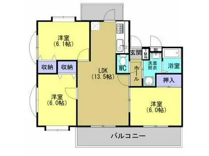 パークサイドU(3LDK/2階)の間取り写真