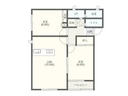 アレグリーア(2LDK/1階)の間取り写真