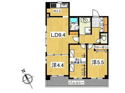 ルミネ三田(3LDK/11階)の間取り写真