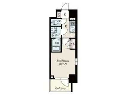 エスリードレジデンス大阪グランノースⅠ(1K/4階)の間取り写真