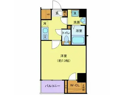 ディアレイシャス田園調布南(1K/2階)の間取り写真