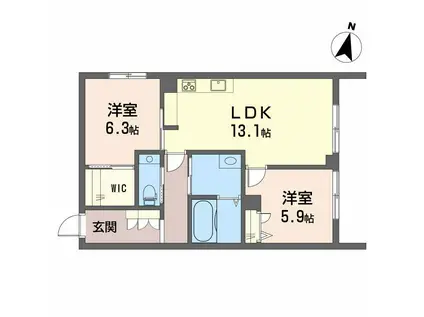 KANON岩崎(2LDK/1階)の間取り写真