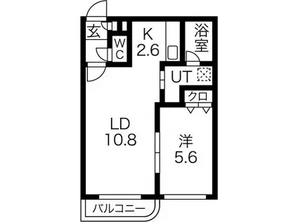 グレートヒルズ弐番館(1LDK/4階)の間取り写真