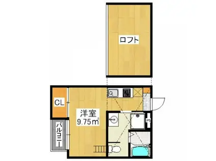 VILLAGE大楠(ワンルーム/1階)の間取り写真