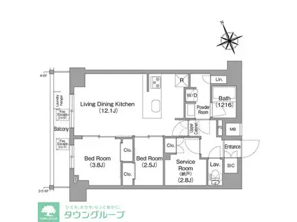 コンフォリア東葛西(2SLDK/5階)の間取り写真