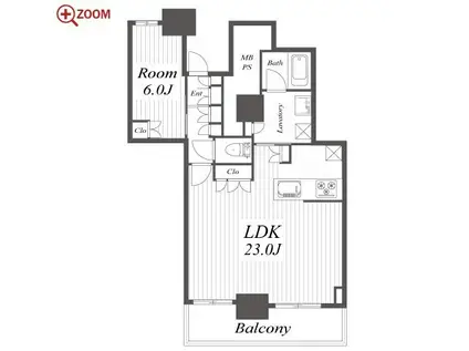 プラウドタワー名古屋栄(1LDK/16階)の間取り写真