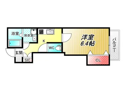 グランオリオン吉松(1K/2階)の間取り写真