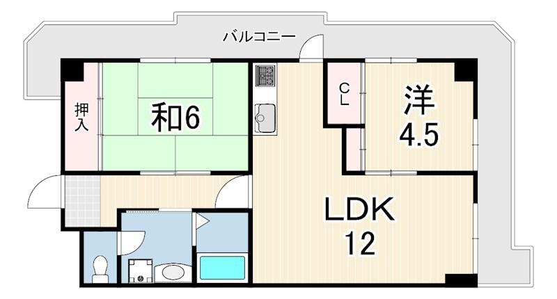メゾンIYASAKA(2LDK/2階)の間取り写真
