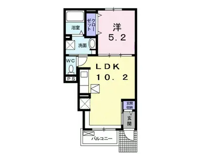 フレマリール吉島(1LDK/1階)の間取り写真
