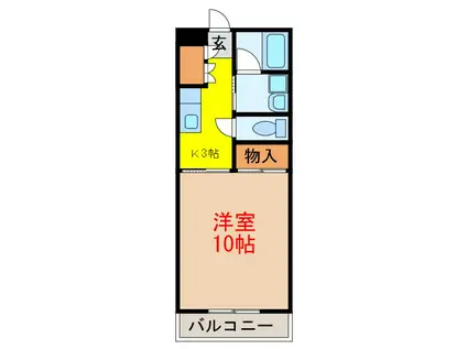 メゾンドMJ鐺山(1K/3階)の間取り写真