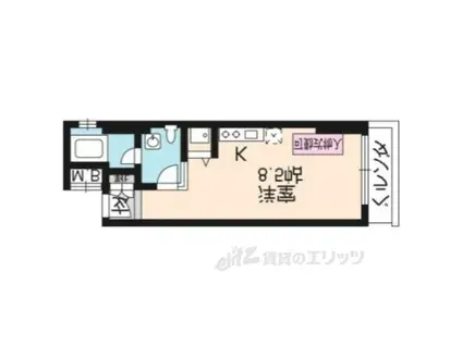 一条織信マンション(ワンルーム/2階)の間取り写真