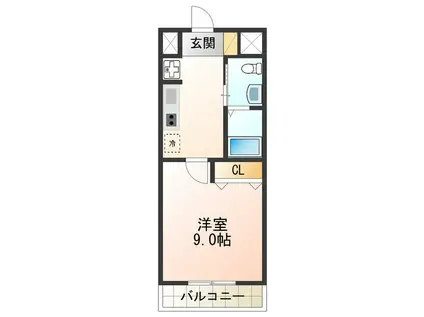 リアライズ住之江公園(1K/4階)の間取り写真