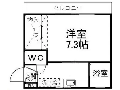 ティエラサザンクロス(1K/1階)の間取り写真