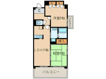 エスティーヌ(2LDK/2階)の間取り写真