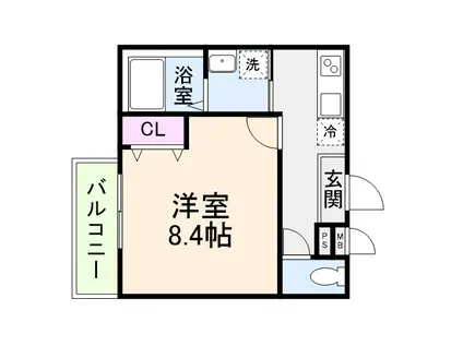 フジパレス堺白鷺V番館(1K/1階)の間取り写真