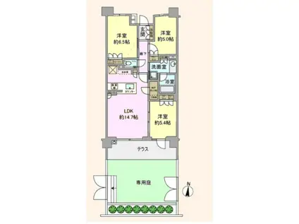 リストレジデンス桜新町(3LDK/2階)の間取り写真