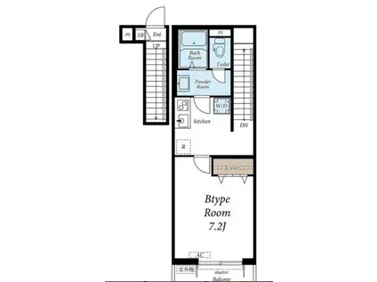 リブリ・ガーデン八王子(1K/2階)の間取り写真